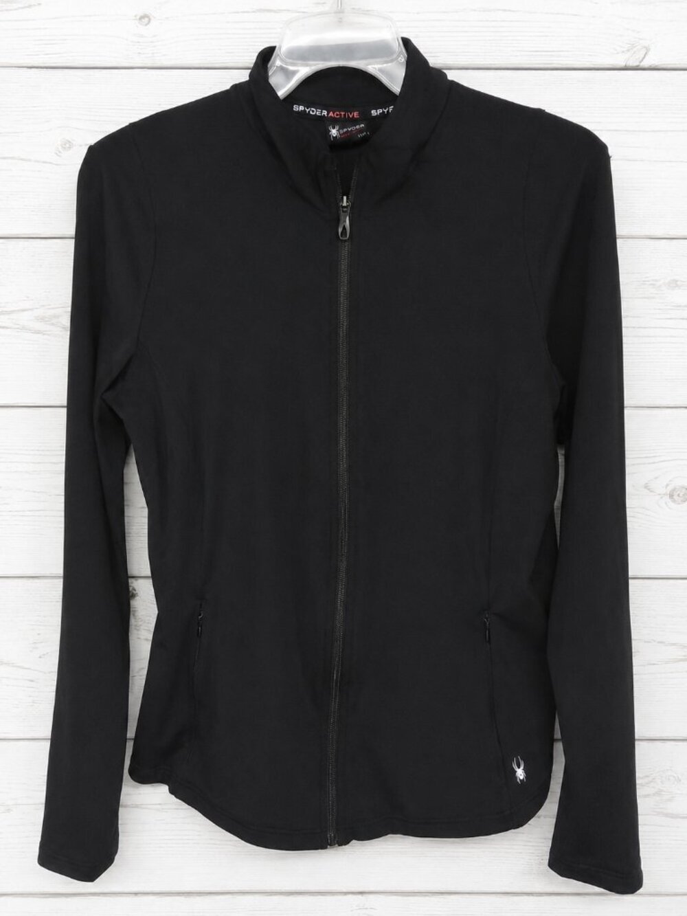 Spyder Black Zip-Up Athletic Jacket Size L